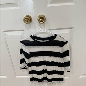 rag & bone Kids Black and White Striped Tee